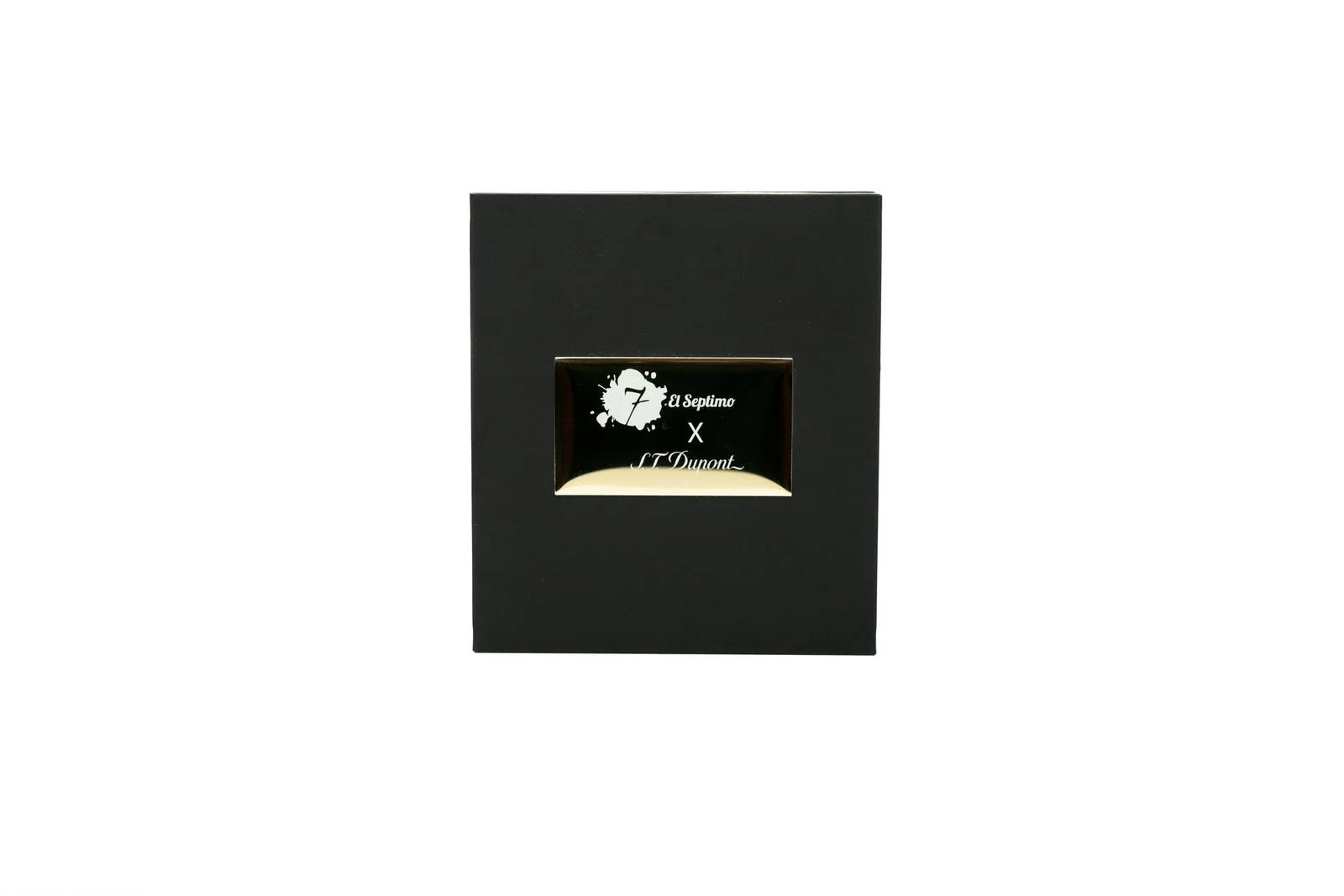 Image of black cigar box with El Septimo X ST Dupont logo with gold and white letters
