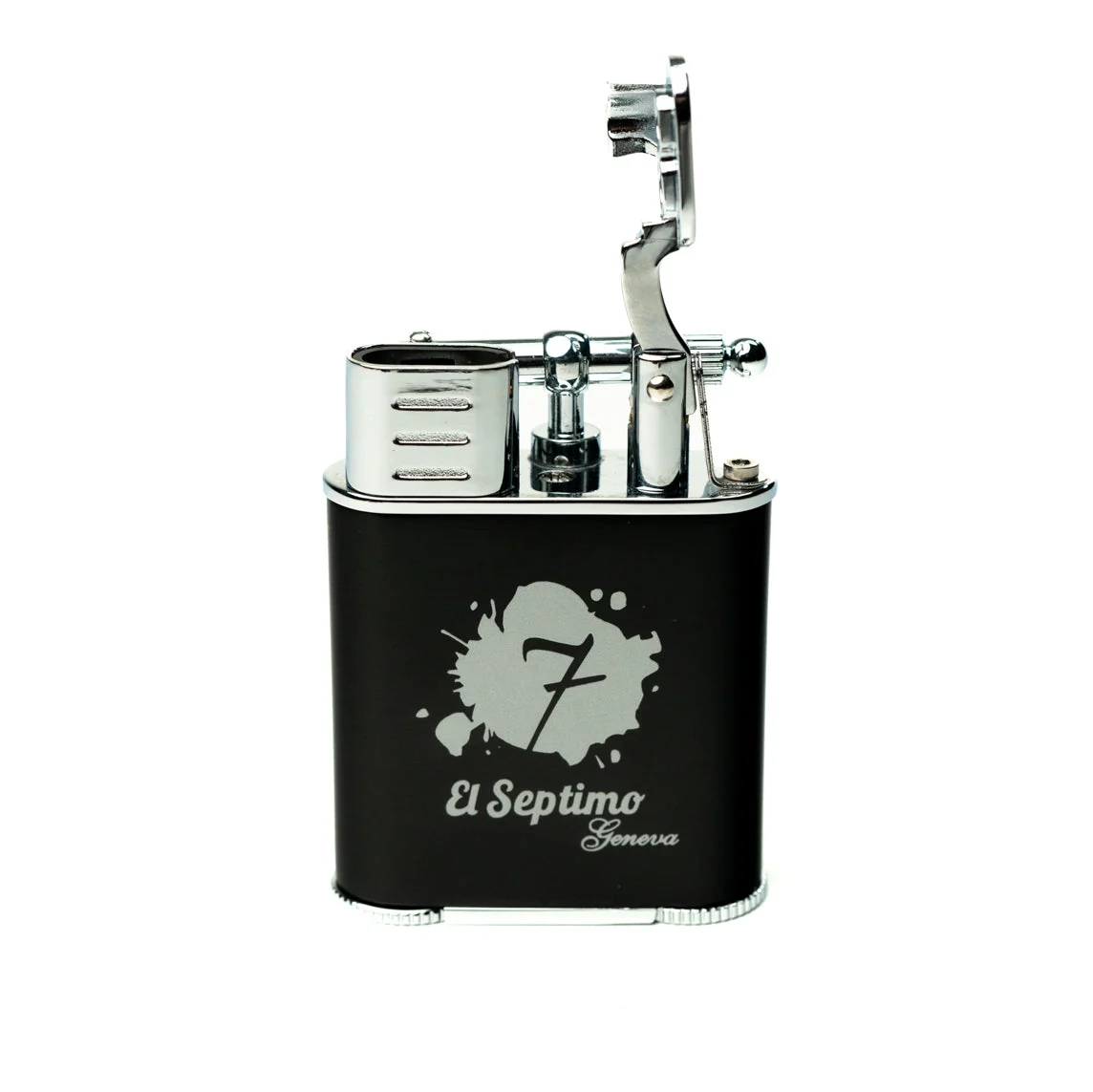 Black and silver  El Septimo Double Jet Torch Lighter & Punch